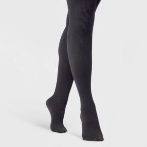 Women's Ribbed Fleece Lined Tights - A New Day™